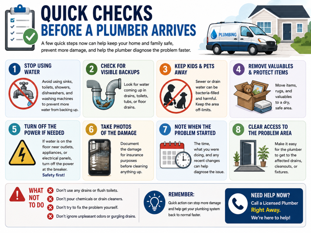 quick checks before a plumber arrives kearny nj